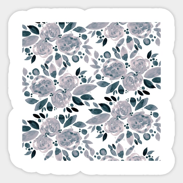 Watercolor flower bouquet pattern - neutral Sticker by wackapacka